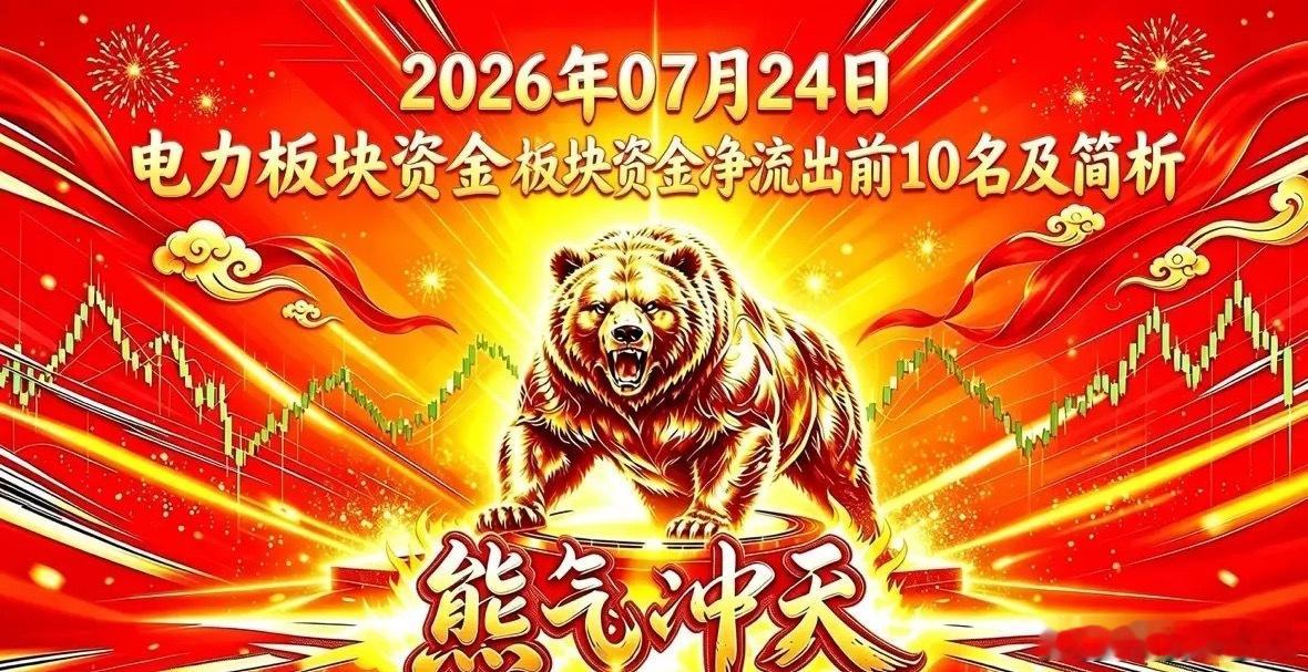 2026年07月24日 电力板块资金净流出前10名及简析股票名称：大唐发电资金净