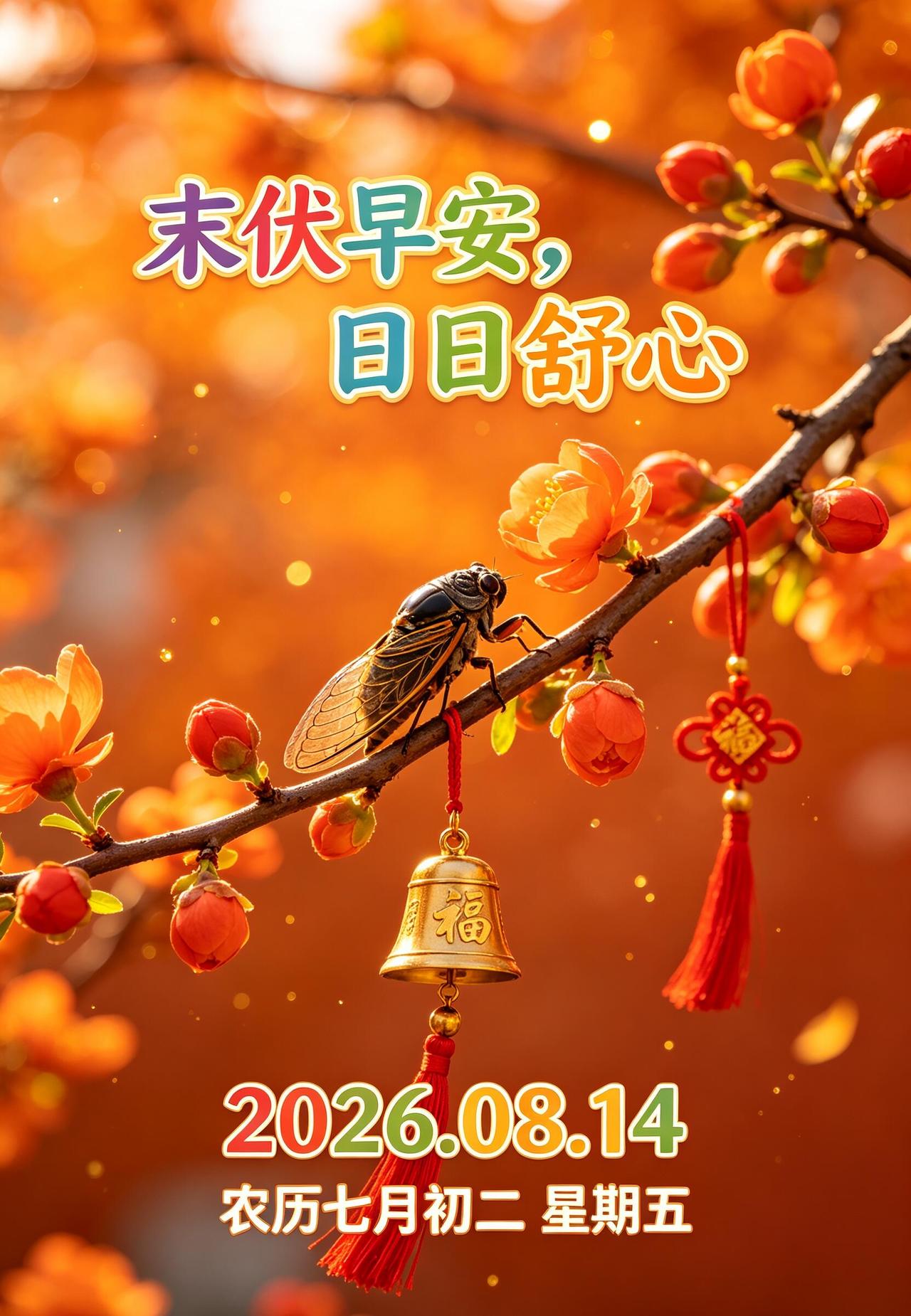 末伏送问候，周五早上好🌷！末伏 residual暑还在，切忌过度贪凉，好好调养