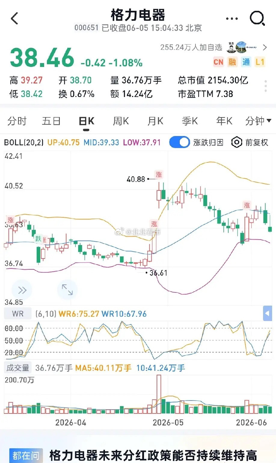 买38元的格力需要分红13年回本买20元的海尔需要分红17年回本买81元的美的需