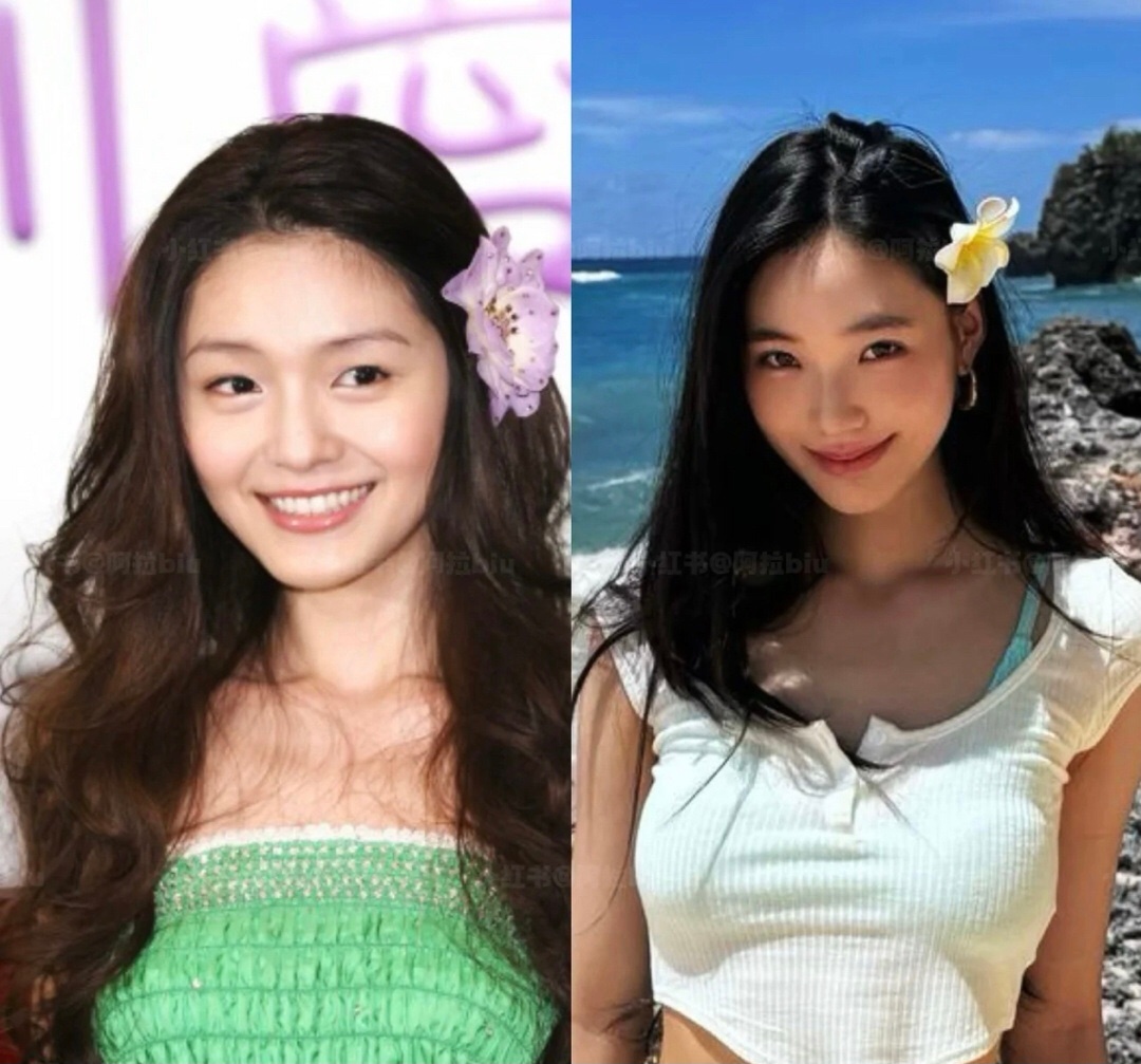 右边眼神里满满的欲望和讨好 可能是成长环境造成的 ​​​#邱淑贞拍的女儿沈月# 