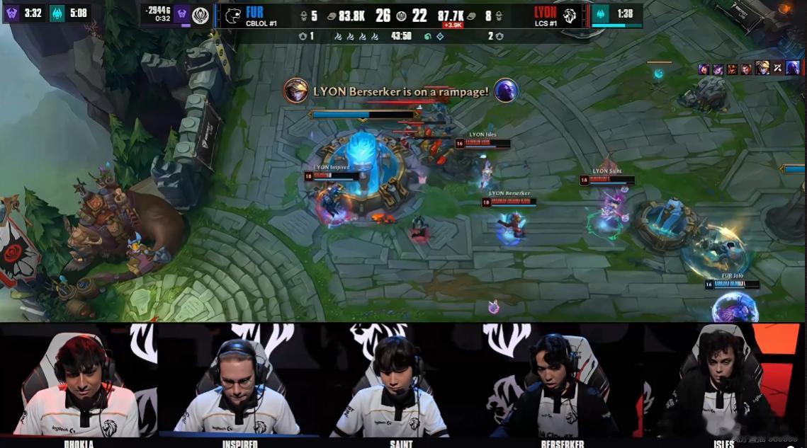 LYON 1-0 FUR恭喜LYON先下一城！LYON对战FURdoran将正面