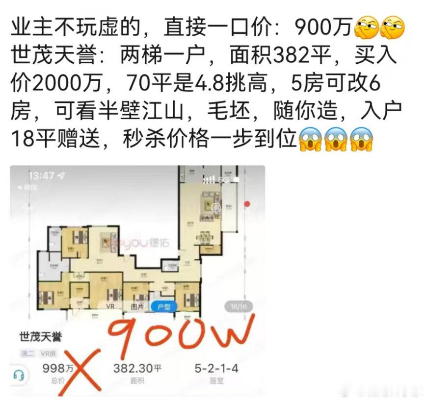 其实家里人口多的，这种超级大平层住的蛮爽的，只是大高层，容积率高，开发商也有点瑕