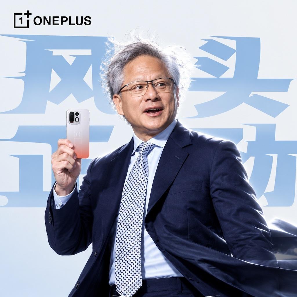 一加Ace 7系列这个风头正劲专属头像生成工具好玩，我丢了一张黄仁勋的照片进去，