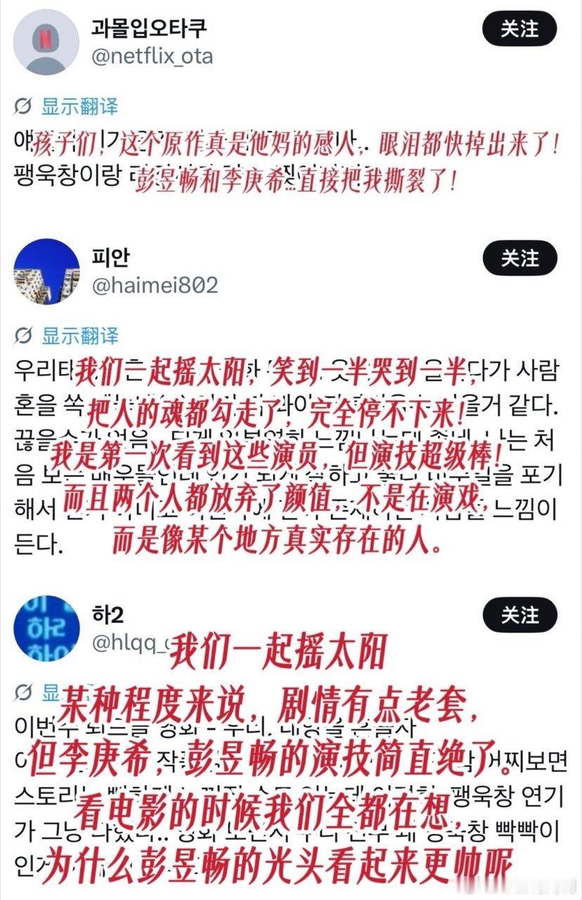 彭昱畅演技在韩出圈 谁没为《我们一起摇太阳》吕途热泪盈眶？影片出海后收获大批韩国