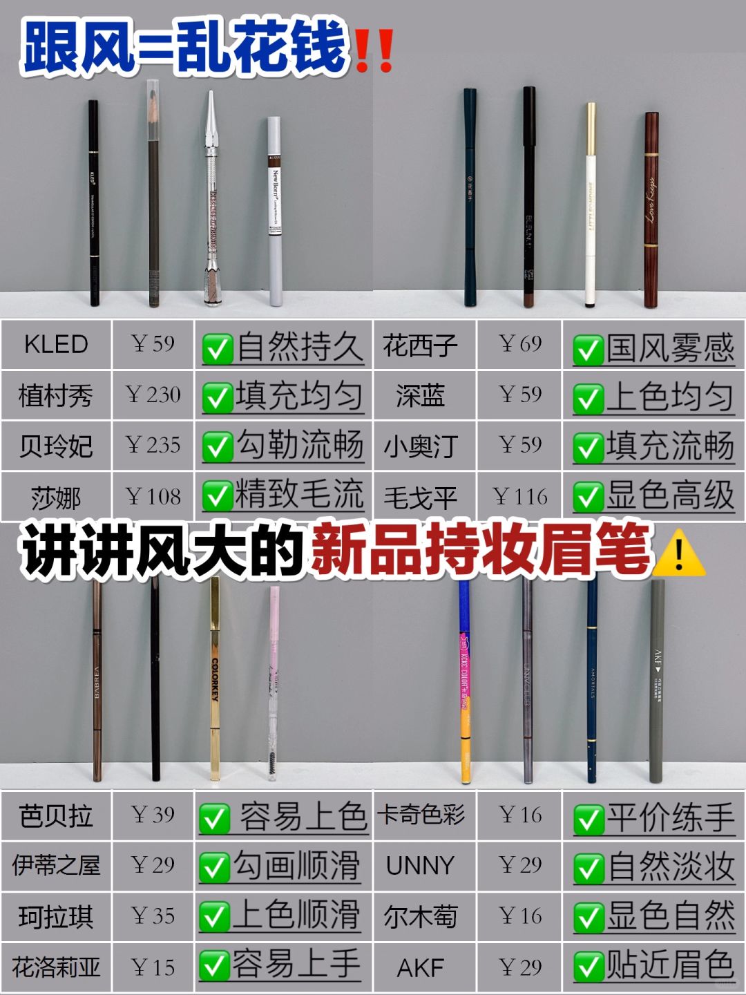 靠实力说话！性价比超高的新品眉笔看这篇!