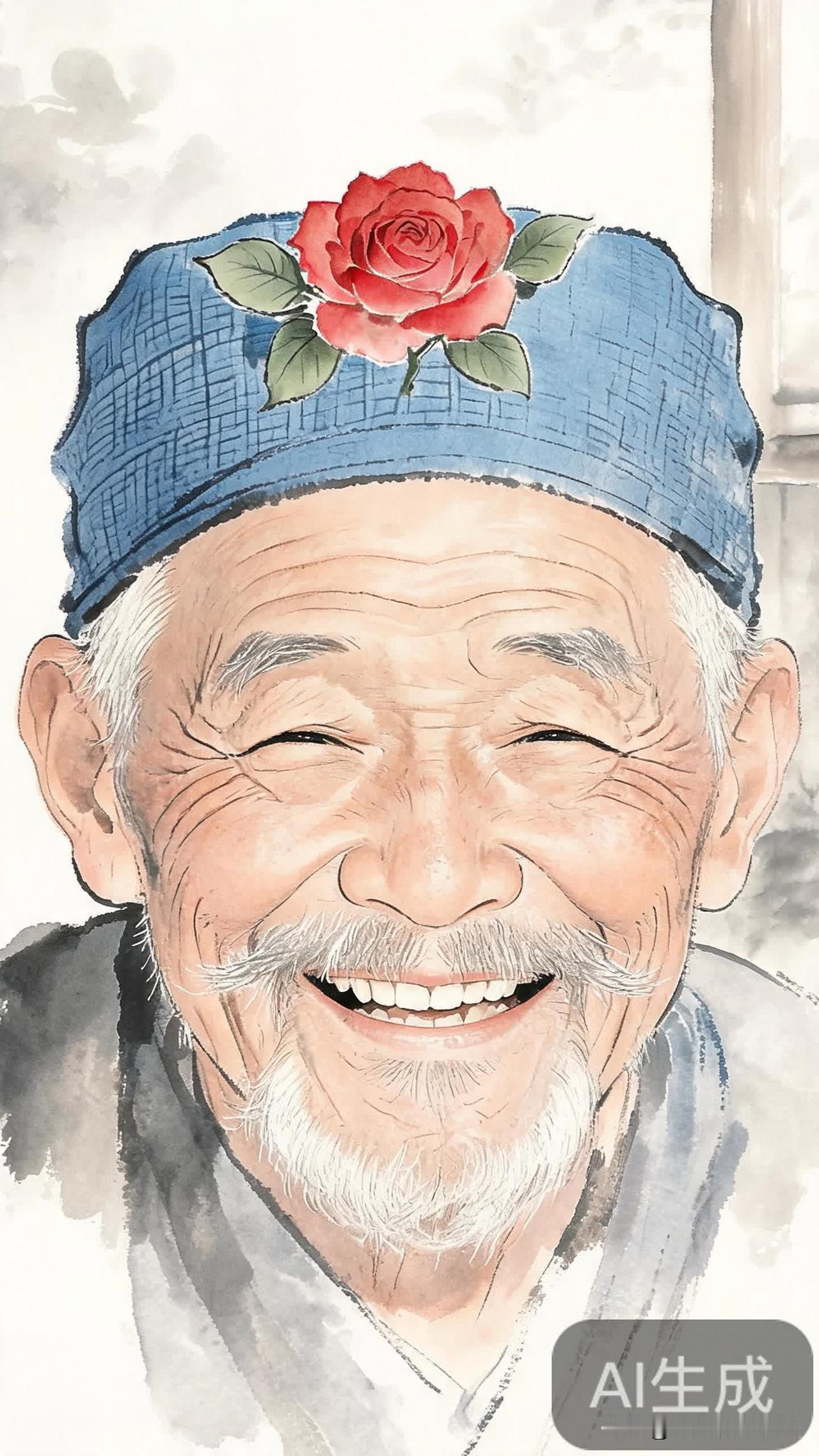 笑口常开的爷爷，岁月静好治愈系老人 老爷爷童心未泯