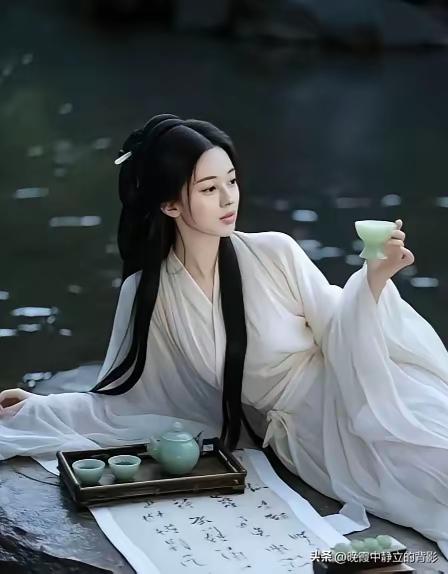 天净沙·素衣临溪
素衣坐对溪矶，
茶烟缭绕诗题。
半卷书陪水沏。
香肌藏意，
墨