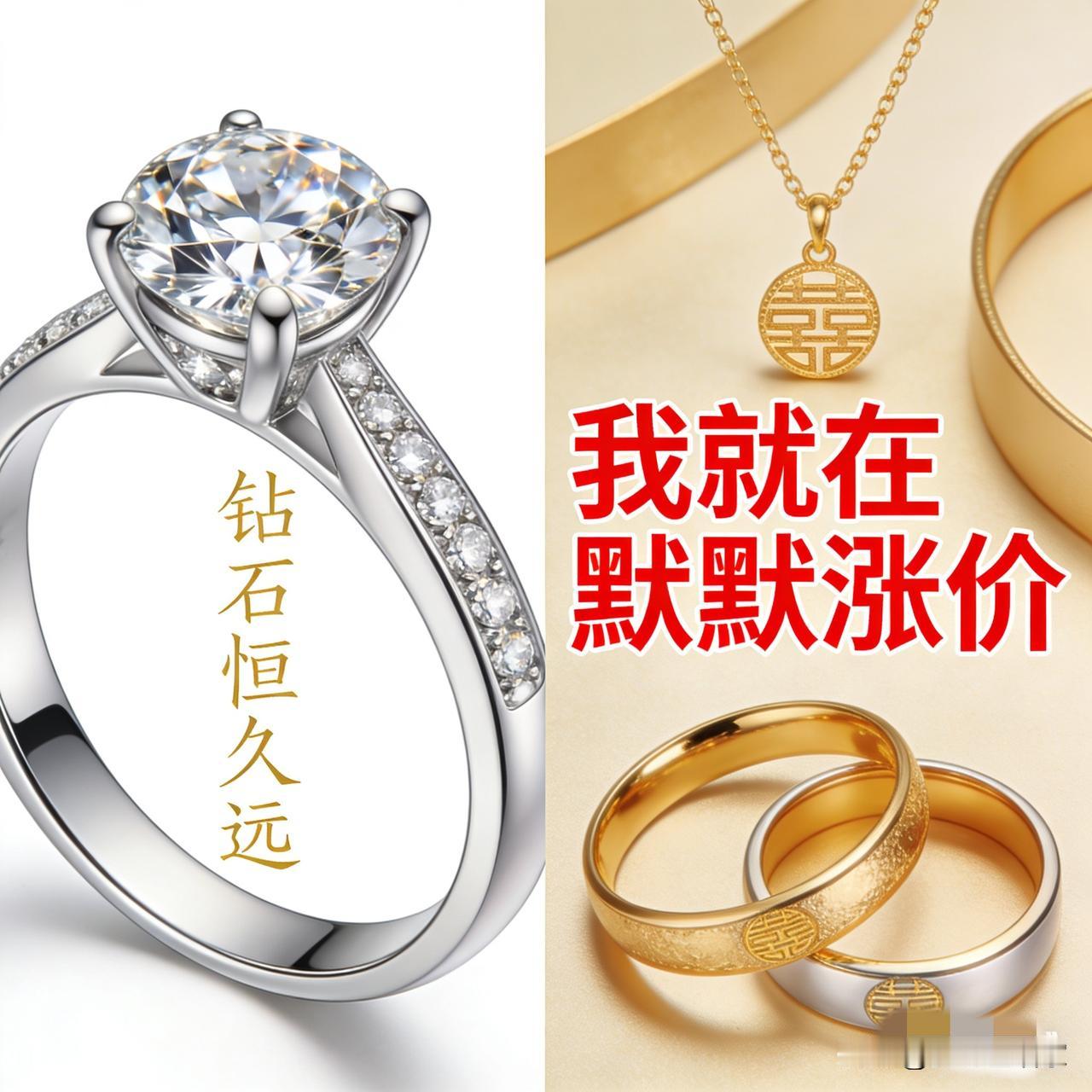 当结婚能买三金的时候，
人家告诉我钻石恒久远一颗永流传。

看看现在盒里的钻戒还