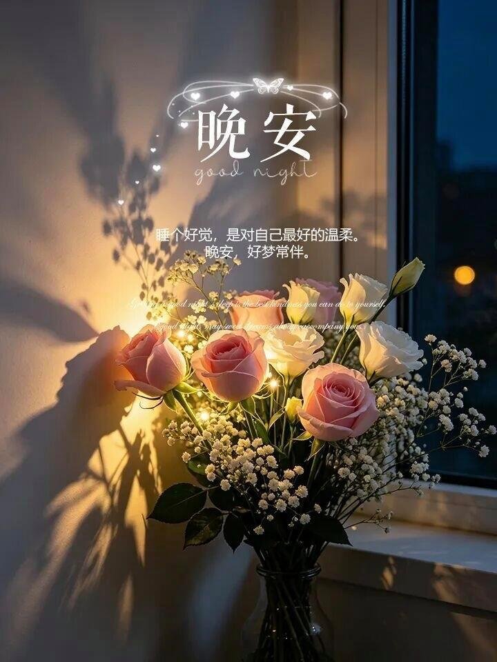 晚安[超话] 白日奔赴人间烟火，夜里归于温柔自我。放下白天的疲惫与琐碎，允许自己