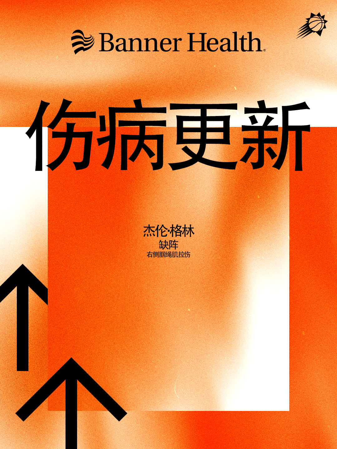 【今日伤病报告】杰伦·格林（右侧腘绳肌拉伤）——缺阵