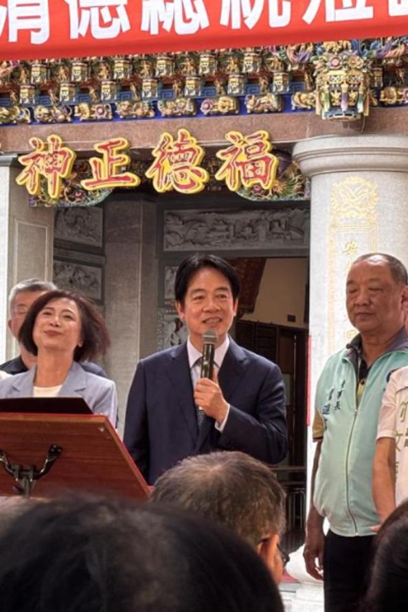 “台独分子”赖清德发表声明

4月18日，赖清德前往台中市南屯水安宫参香时重申：