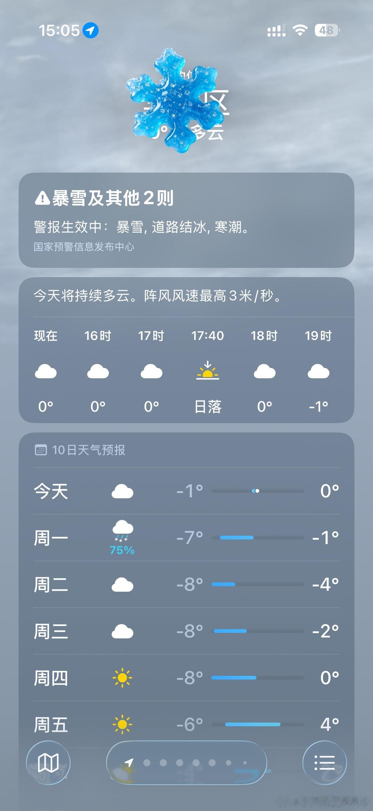 天气一下子降温，冷的我都有点想哭，我能抗住什么压力！ 