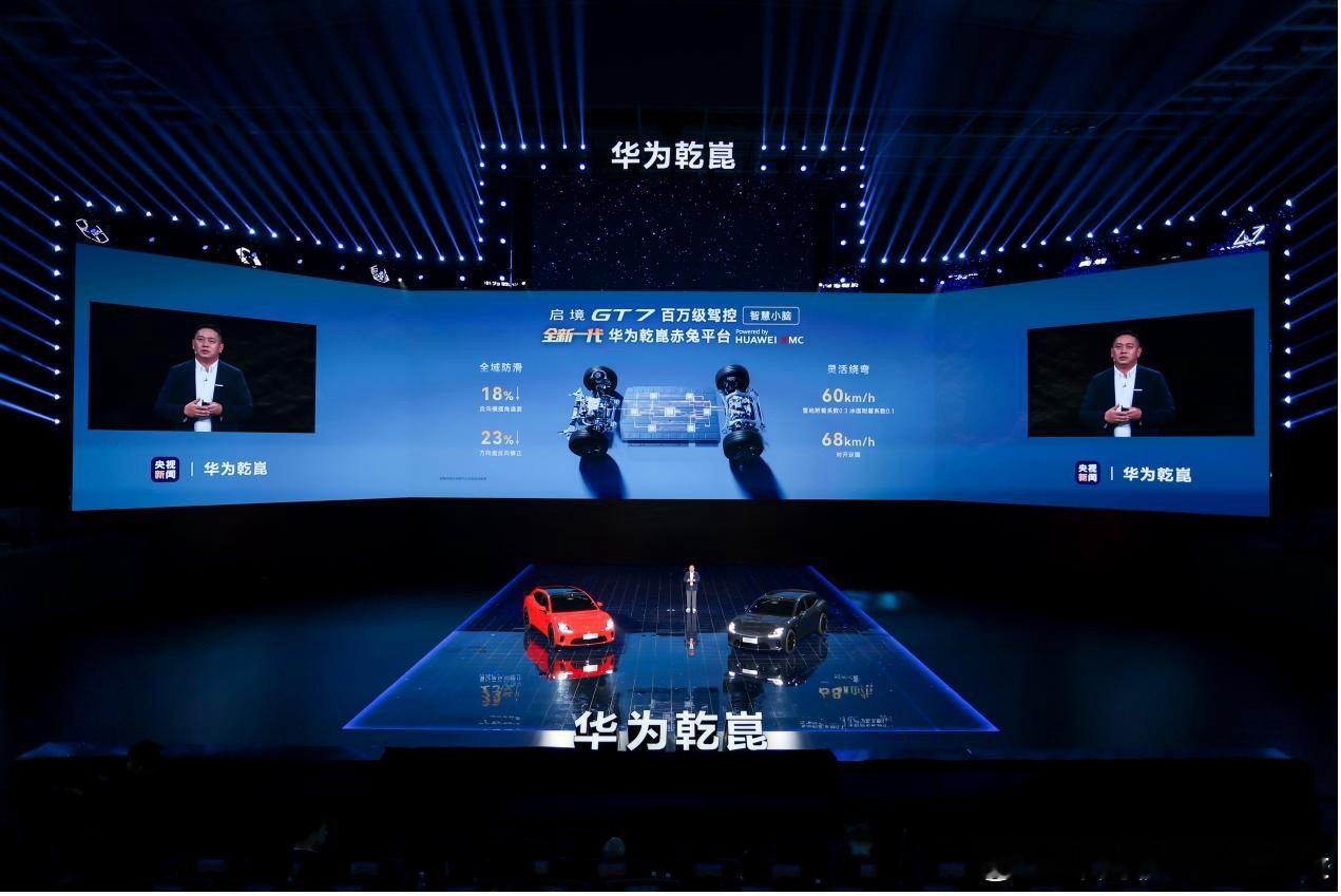 启境GT7 亮相华为乾崑技术大会 ，将搭载以下技术：1、首搭华为乾崑智驾ADS 