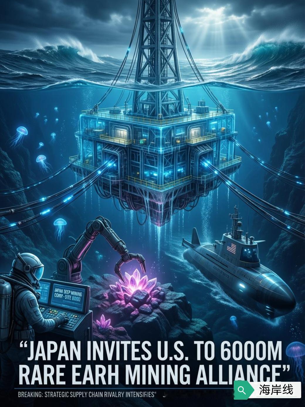 这事儿听起来有点像科幻片的开头，但日本是真的打算在6000米深的海底挖矿了。
