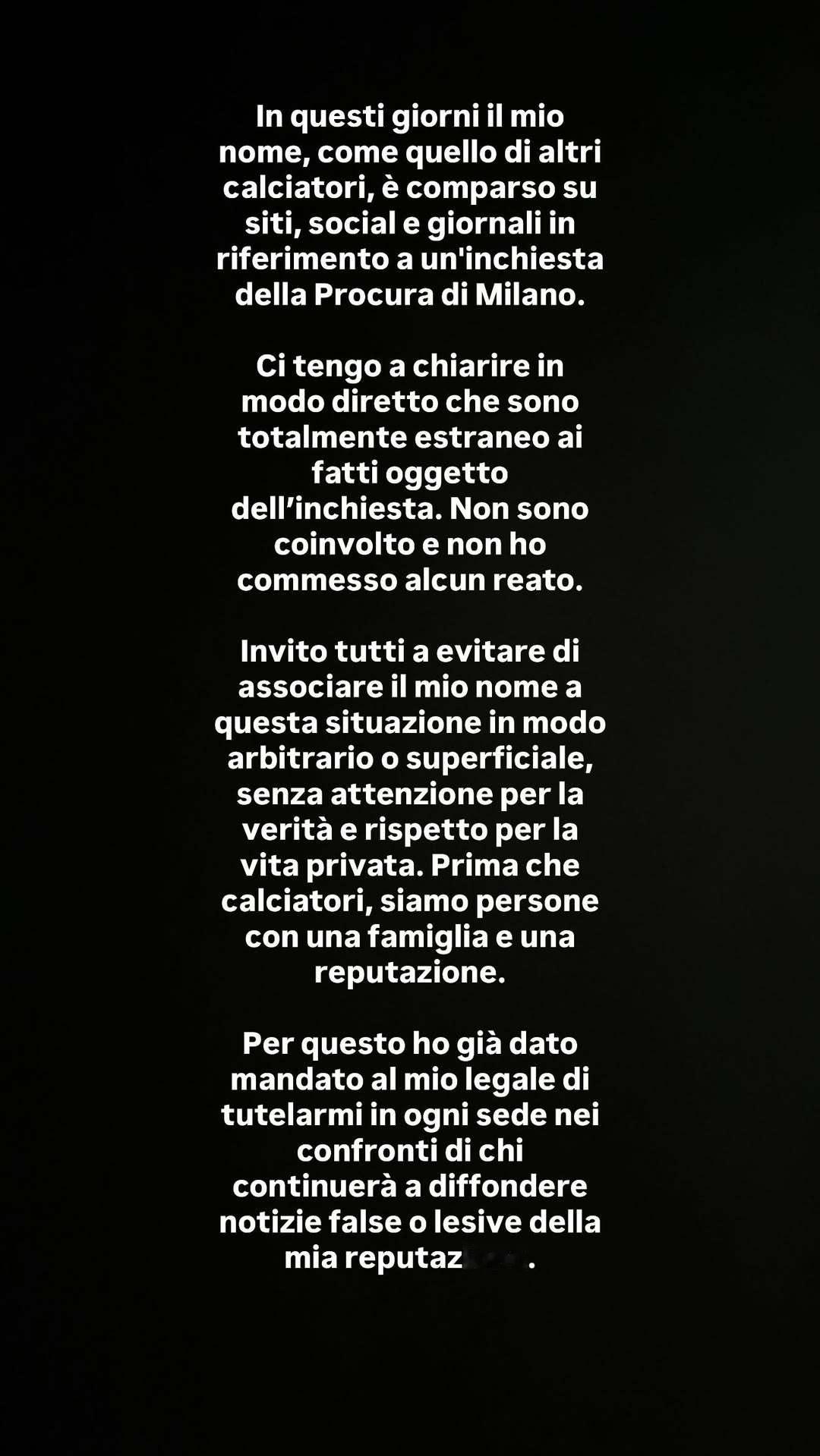 【拉斐尔·莱奥🇵🇹个人声明】 “最近几天，我的名字和一些其他足球运动员的名字