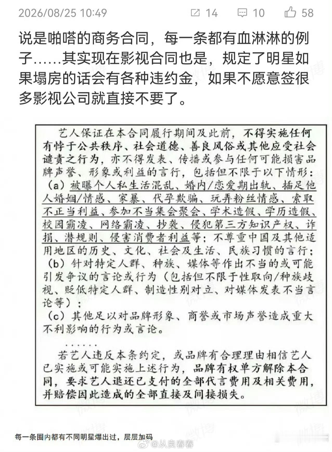 说是parda的合同，每一条禁止的行为，都有一个故事就像地铁的禁止行为标识一样，