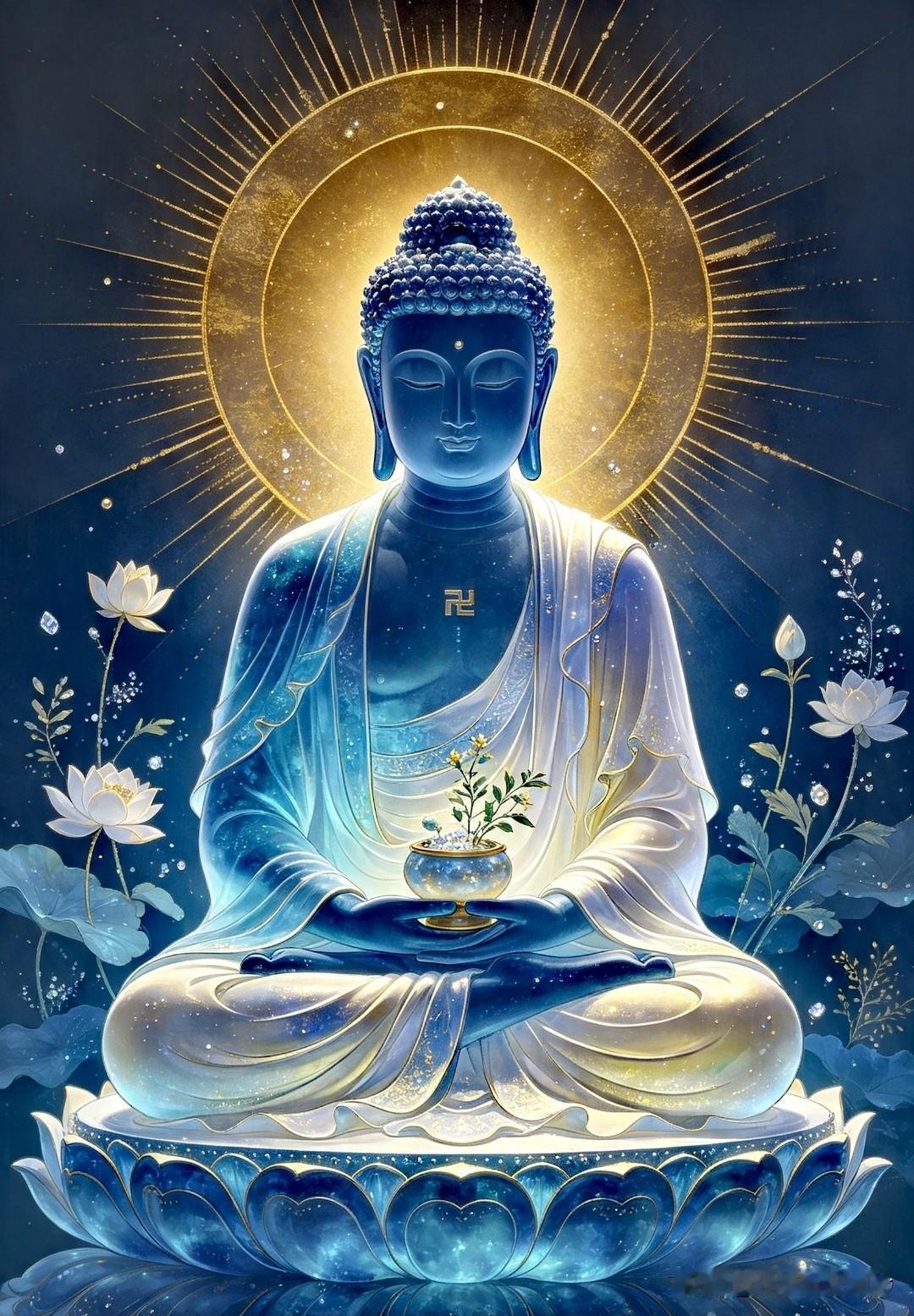 琉璃光遍除灾障，
药草钵盛护安康。