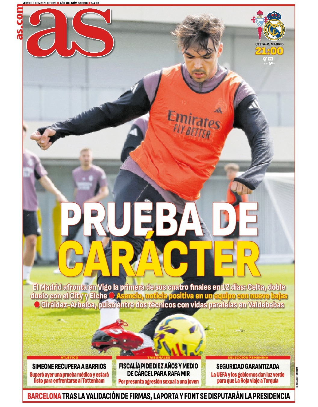 皇马 《阿斯》皇马面临12天四场决战的第一场: 塞尔塔，曼城两回合，埃尔切阿森西