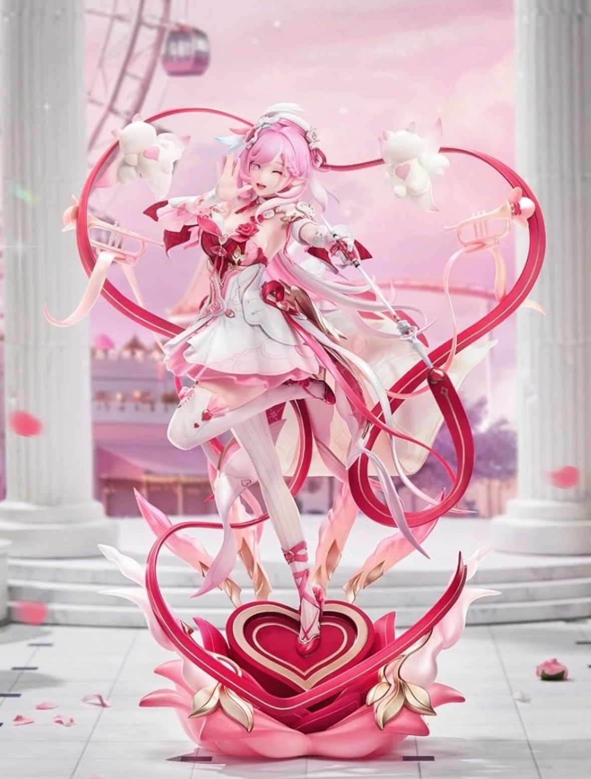 《崩坏 3》爱莉希雅・嗨♪爱愿妖精💗手办官图粉白相间的舞台妖精造型，把爱莉希雅