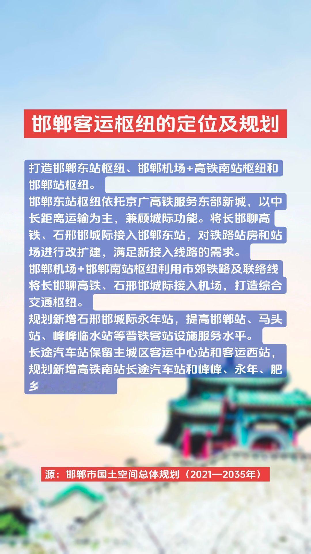 邯郸客运枢纽的定位及规划