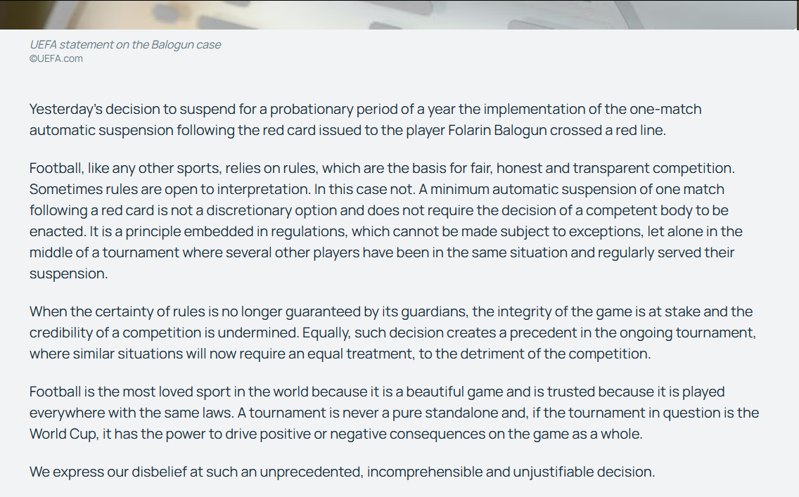 能看到UEFA硬刚FIFA也挺有趣的…unprecedented incompr
