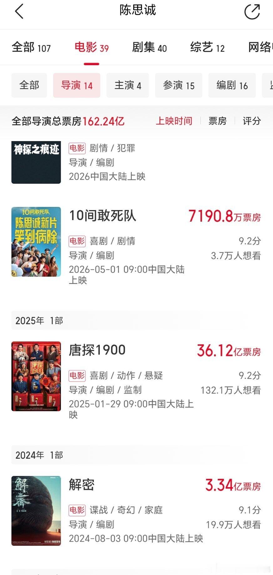 因为都说市场是从24年开始萎靡的嚒，那我就盘一下24-26年上映过电影的总票房排