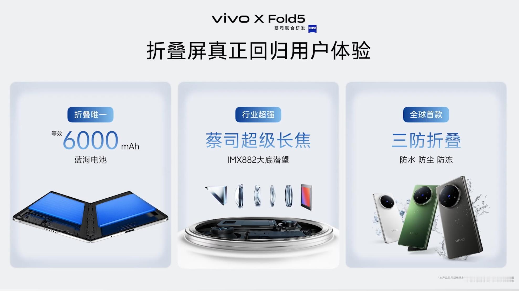 vivo X Fold5 机身厚度 9.2 毫米，重量 217 克，现在最轻的大