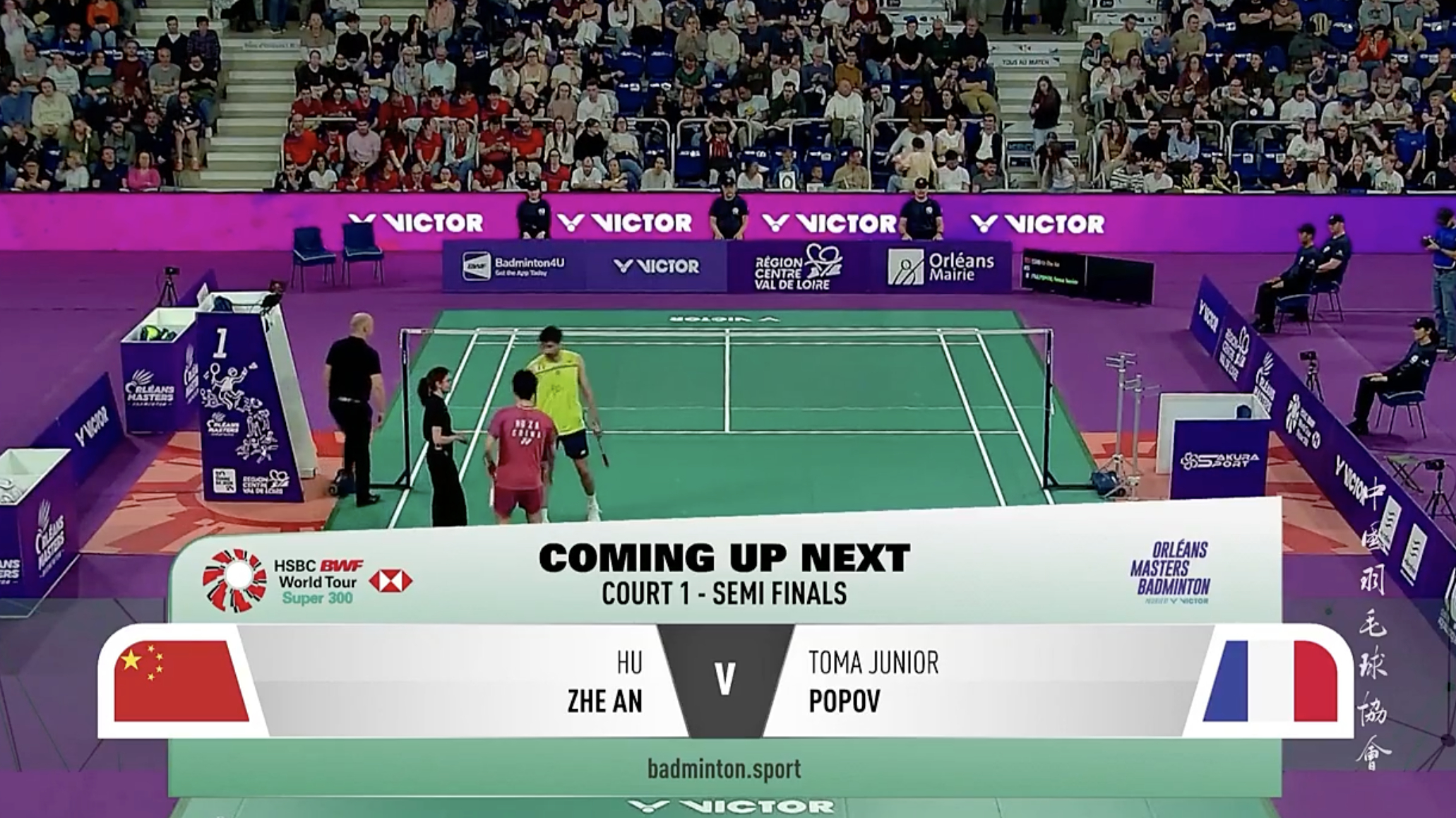 胡哲安🇨🇳 vs 🇫🇷大波波夫，比赛马上开始！2026年奥尔良大师赛中国