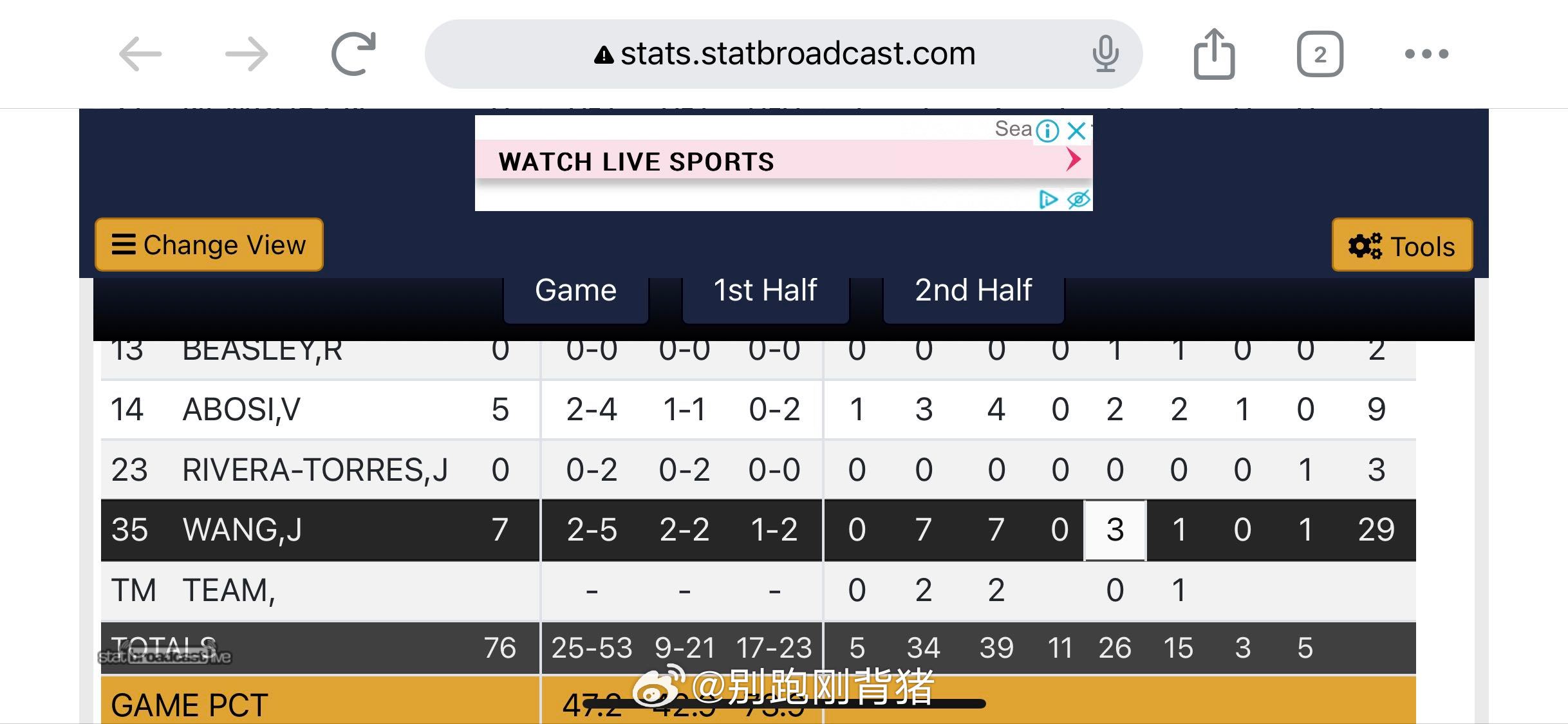 王俊杰今天拿了一个7+7。昨天蔡奖训练营的外教对球员们说，ncaa d1球员场均