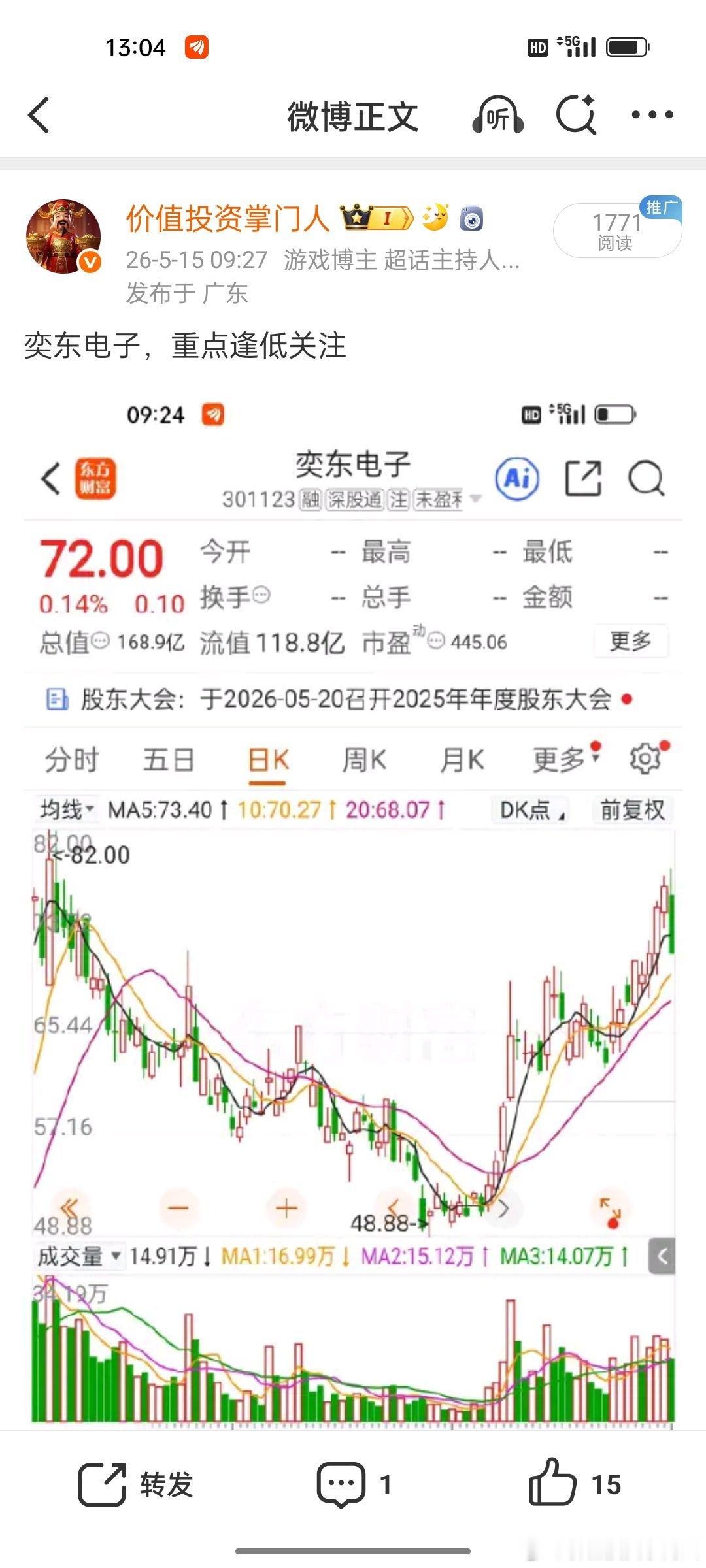 奕东电子稳步抬升，小涨蓄力，后市空间可期✨ 