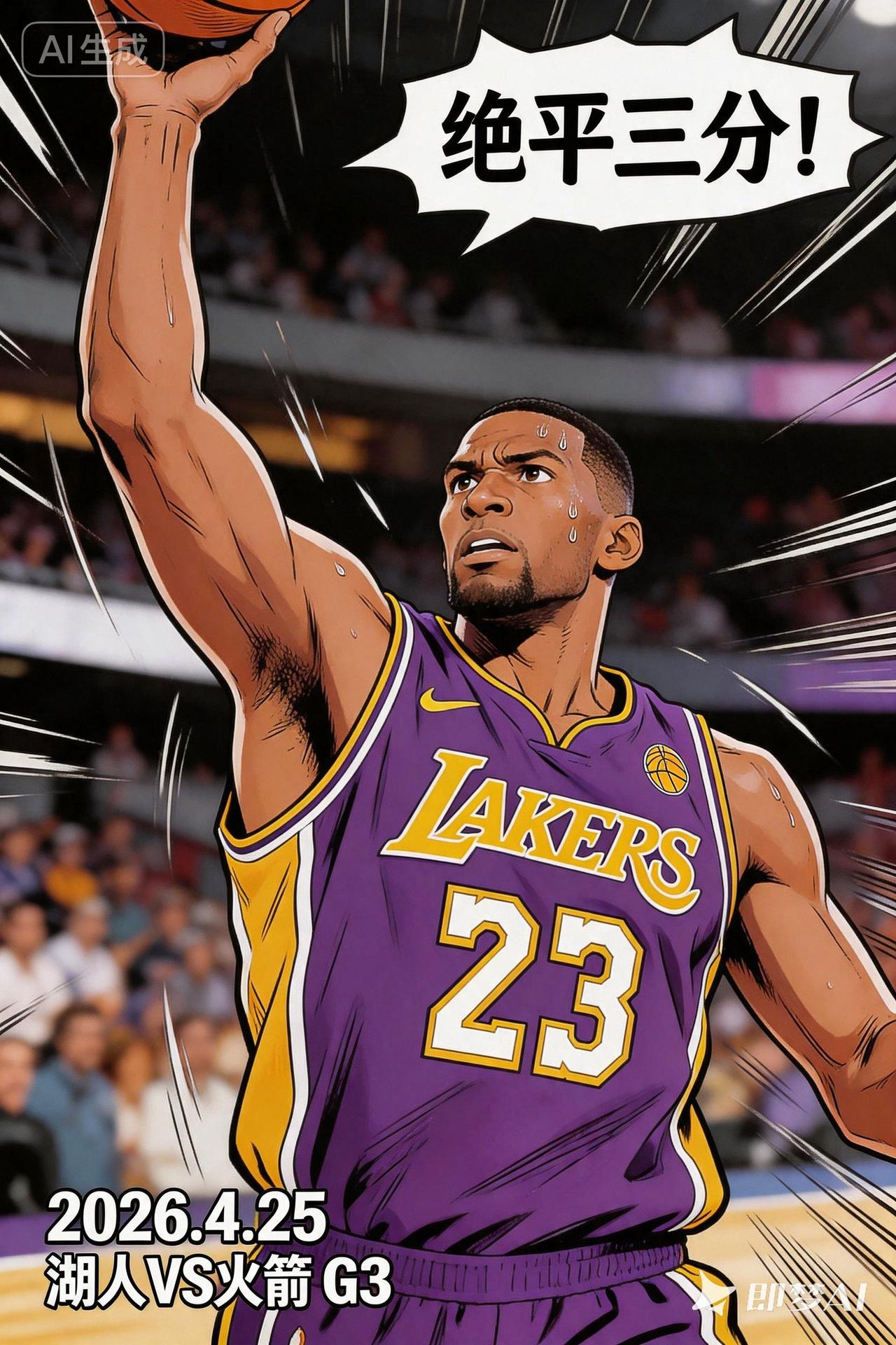 看到詹姆斯怎能不泪流满面？在2026年4月25日NBA季后赛湖人vs火箭的G3对