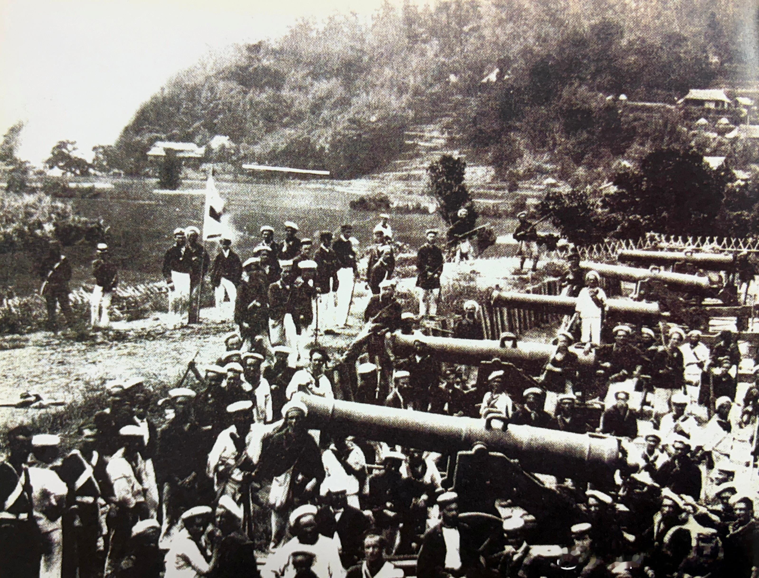 1864年8月西方军队占领日本下关炮台历史影像 ​​​