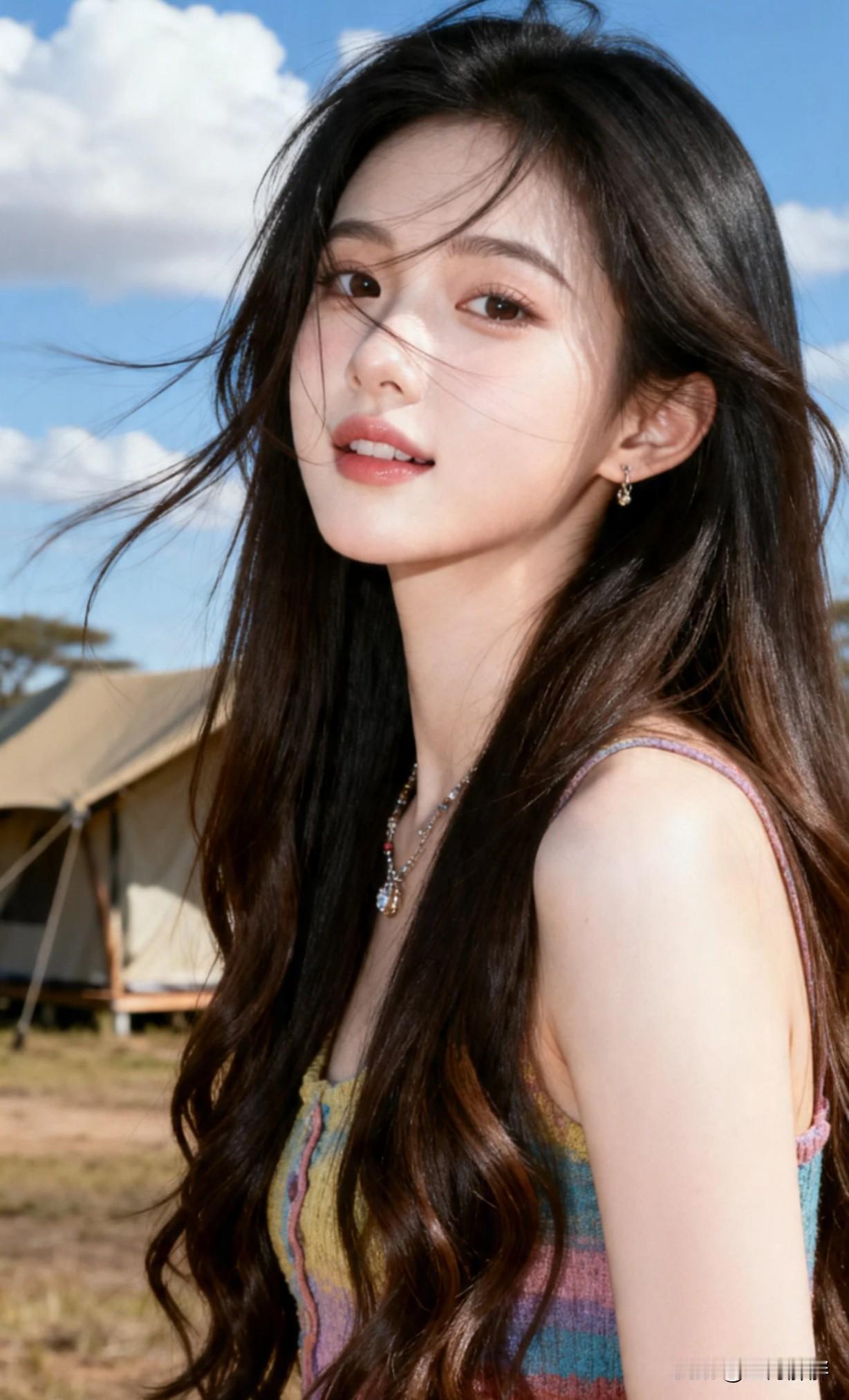 夏日野营少女，微风轻拂发梢，阳光洒满笑容，这个美女你们喜欢吗？美女们快来分享自己