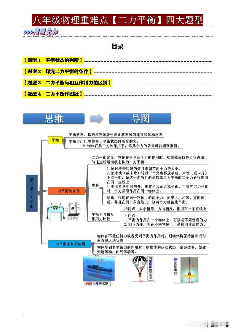 八年级物理《二力平衡》提分宝典来啦😎
      家人们，孩子学八年级物理《二