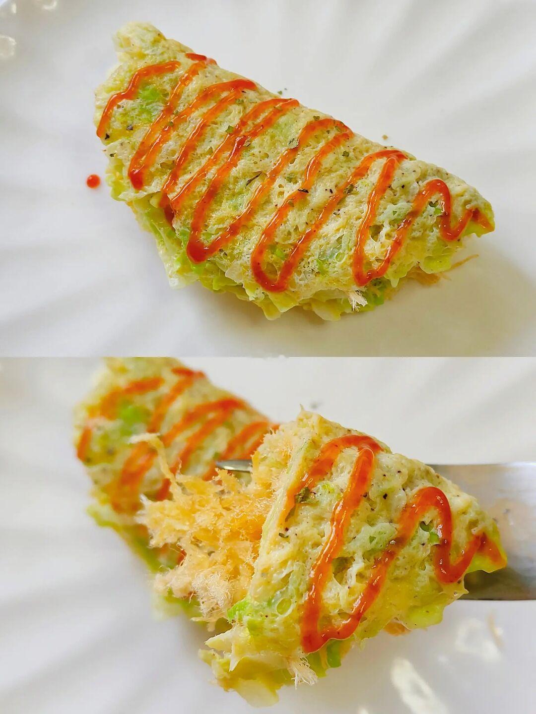 给妈妈做减脂餐D104|微波炉包菜鸡蛋饼🌮