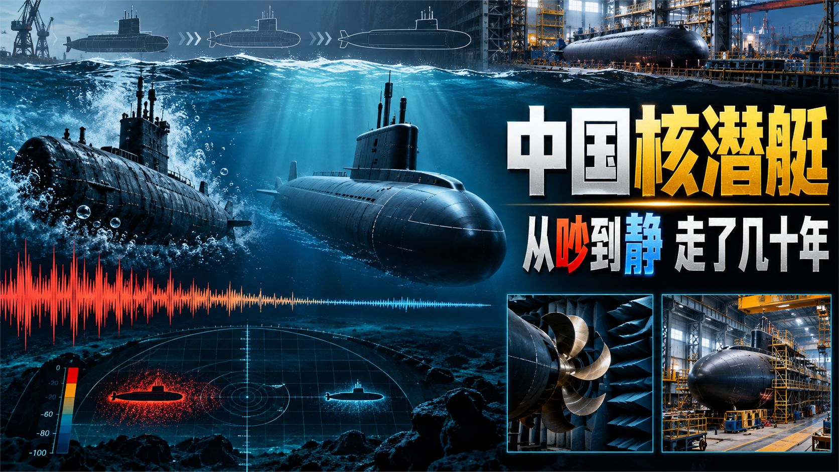 水下拖拉机到接近海洋背景音，中国新一代核潜艇这条路走了几十年