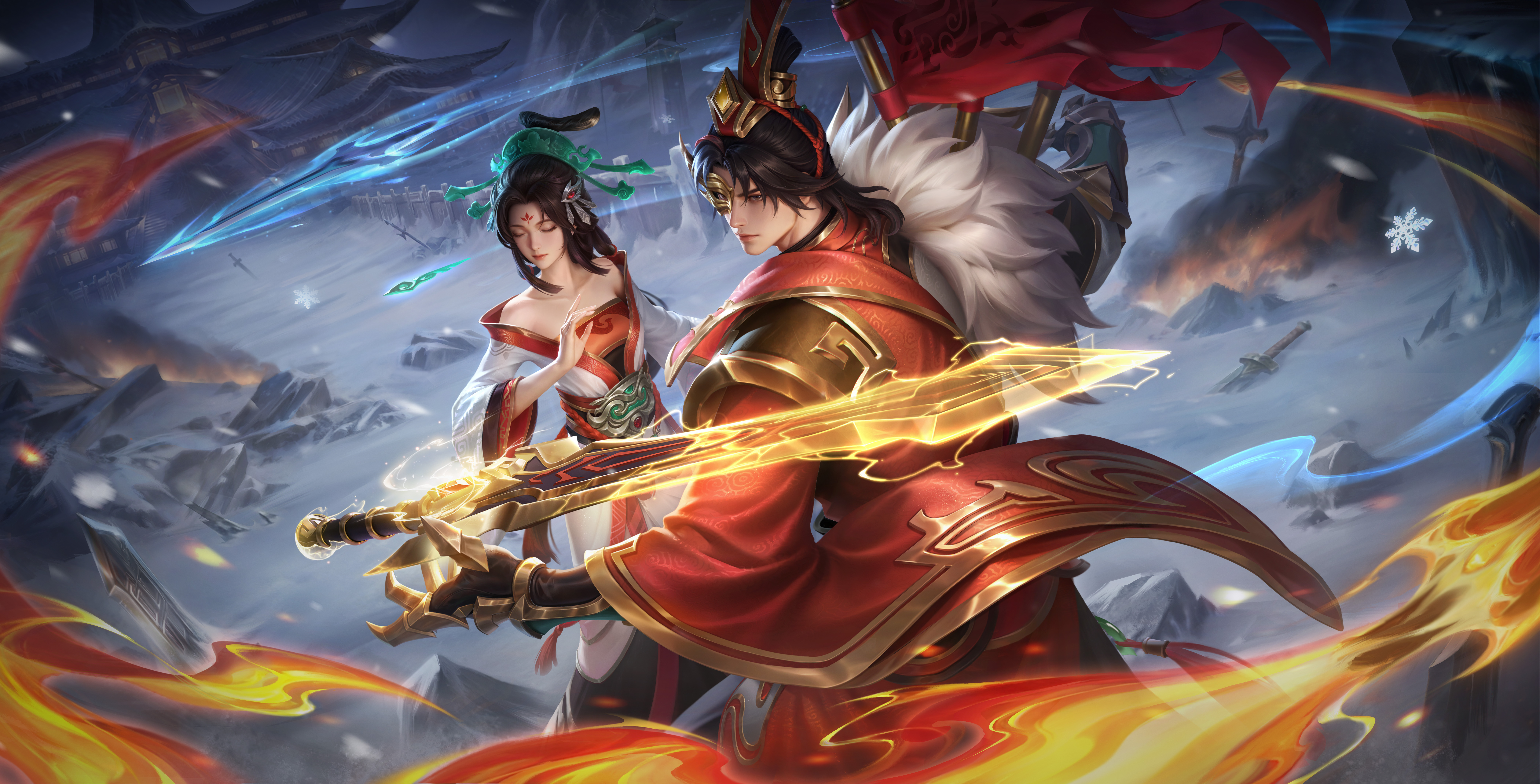 王者荣耀王者荣耀游戏百科 干将莫邪fmvp星传说［逐战神骁］无字海报分享本期无水