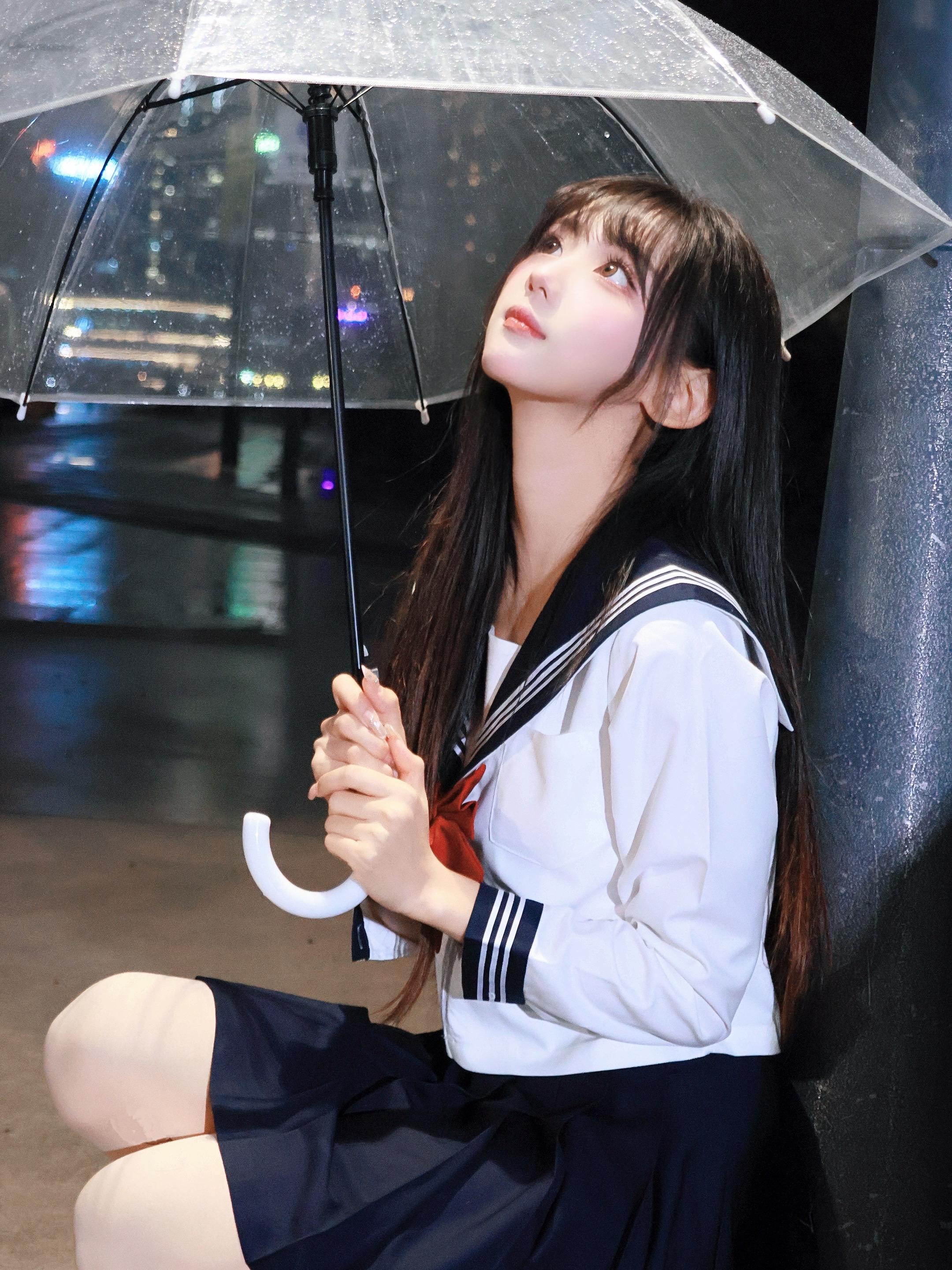 jk服装搭配 甜妹穿搭 氛围效果 雨夜的浪漫