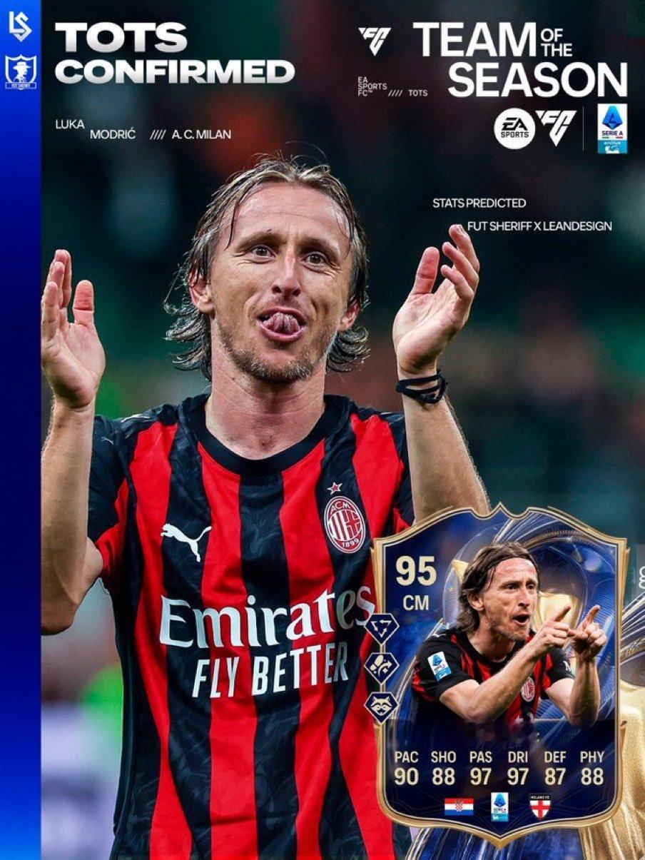 皇马 莫德里奇进入EAFC意甲年度阵容🔥 