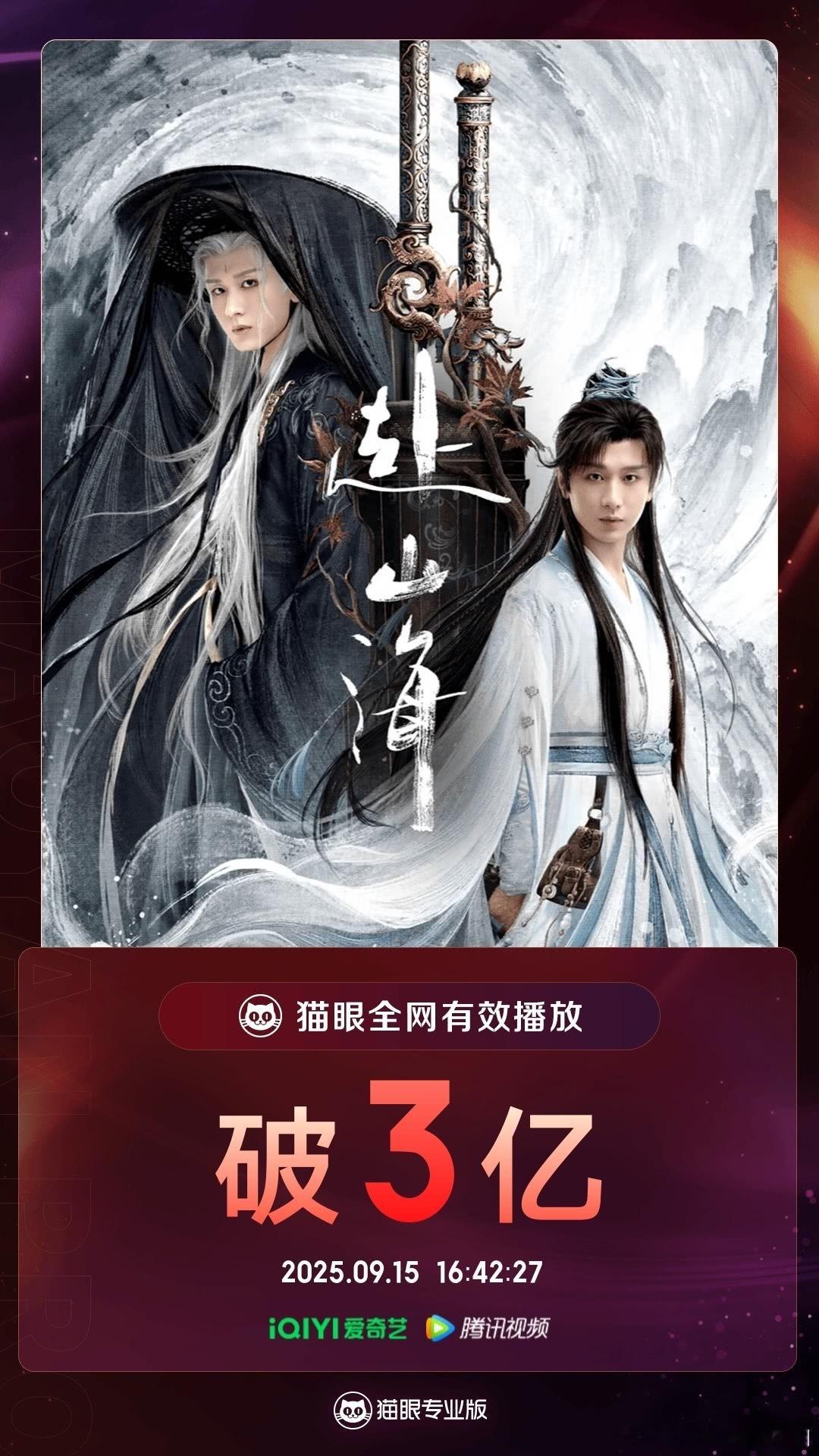 赴山海有效播放量破3亿 成毅让我深陷江湖无法自拔啊[融化][融化]成毅[超话] 
