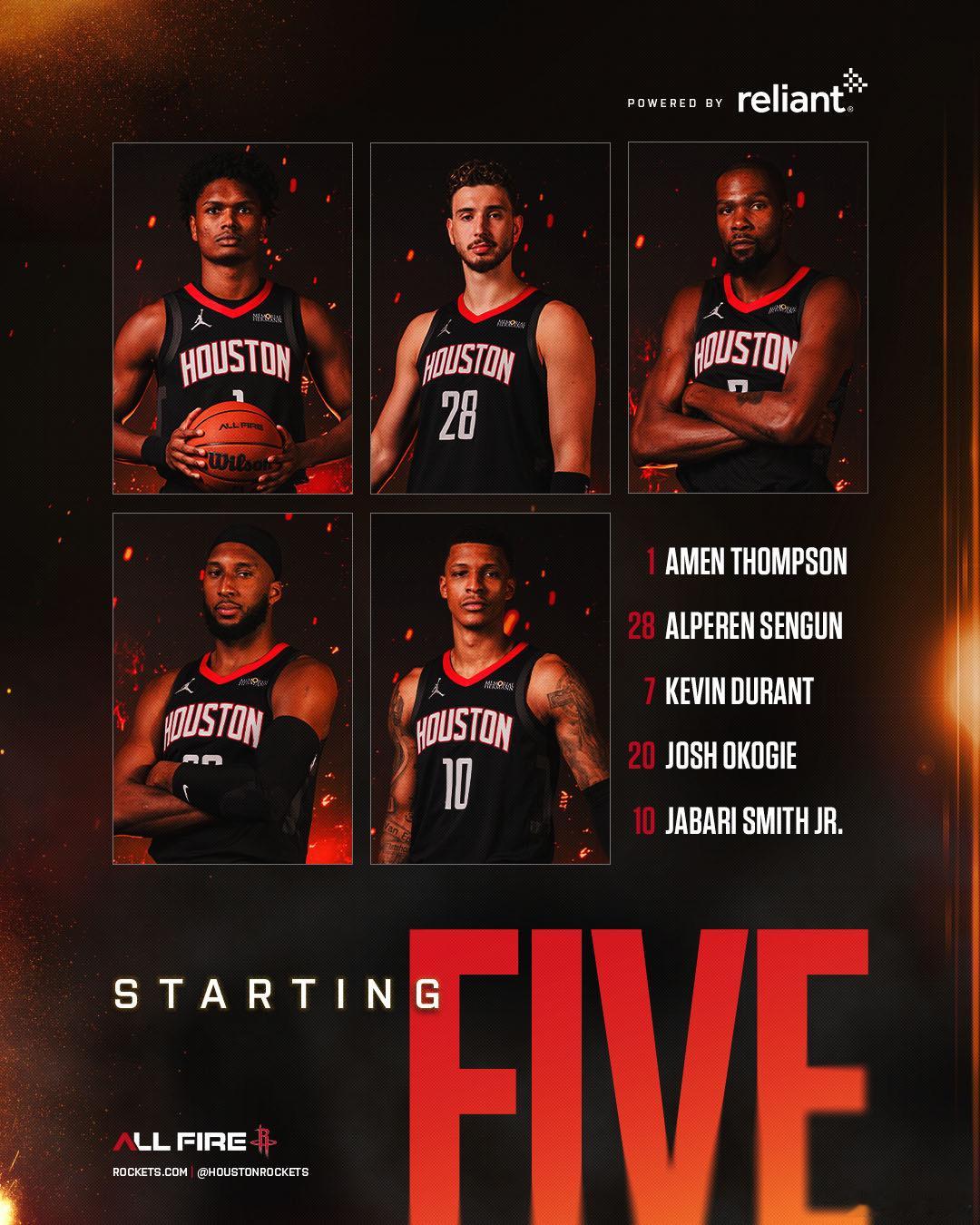 火箭今日对阵国王：奥科吉首发，谢泼德替补出场。史蒂文·亚当斯可以出战。休斯顿火箭