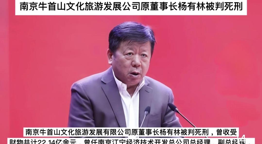 一个是受贿总额22.14亿元，一审被判处死刑的南京经开区原常务副主任杨有林，一个