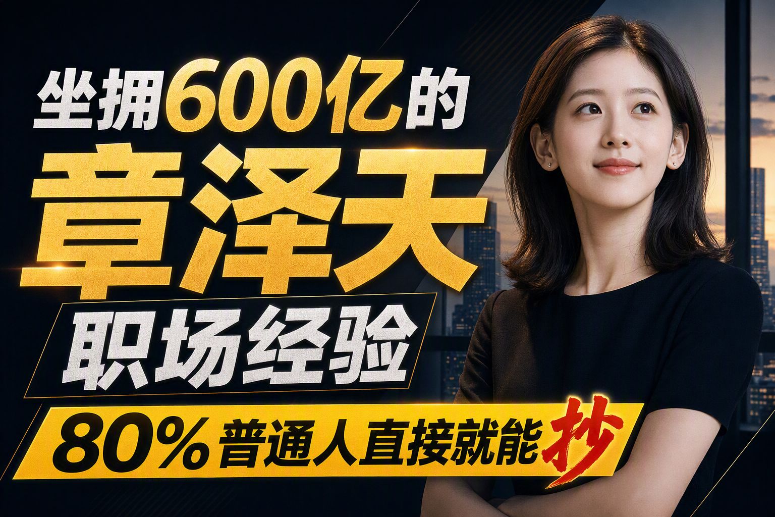 坐拥600亿的章泽天职场经验，80%普通人直接就能抄