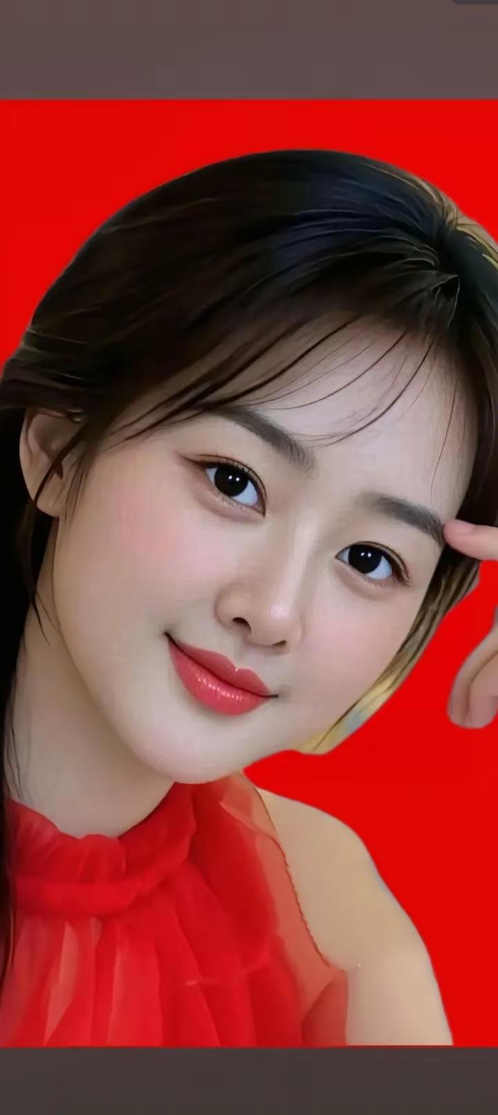 这姑娘穿红裙子真好看！