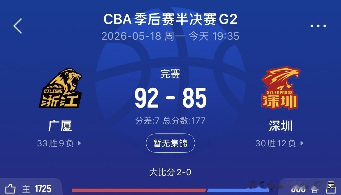 广厦胜深圳夺赛点！赛后球迷说出三个观点！

1.深圳队后卫一旦被上强度，战术都跑