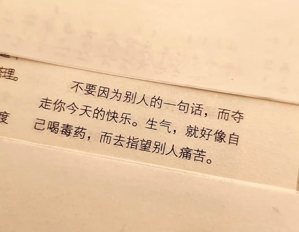 不要因为别人的一句话而失去你今天的快乐。 