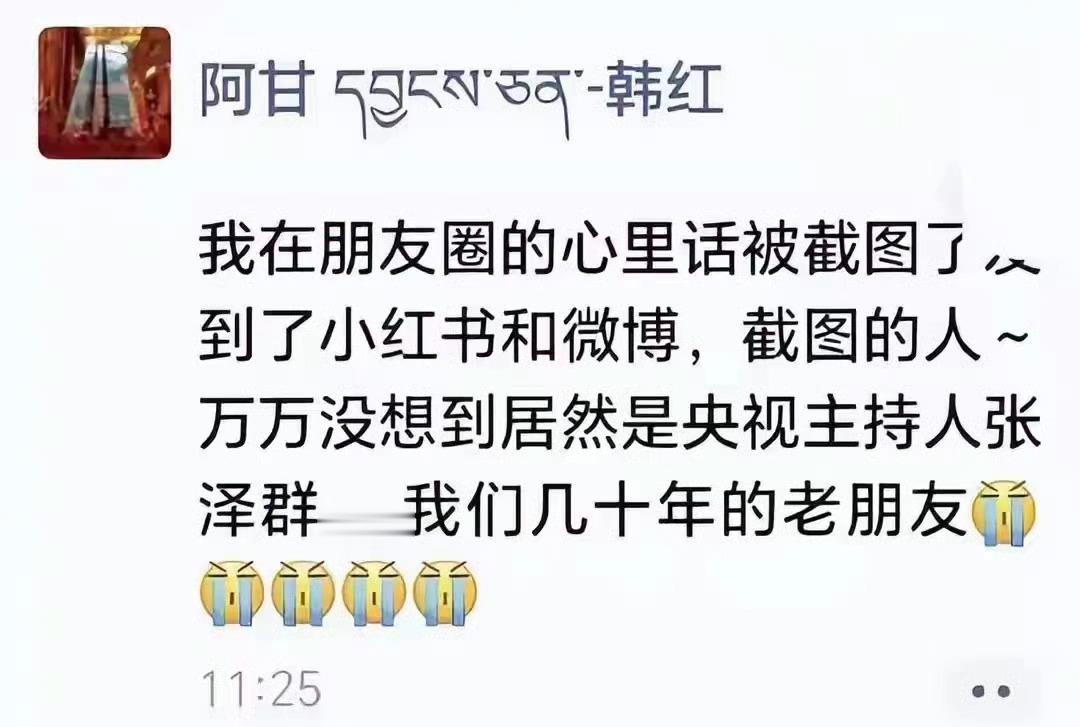 韩红称被张泽群截图了好的，都赖张泽群