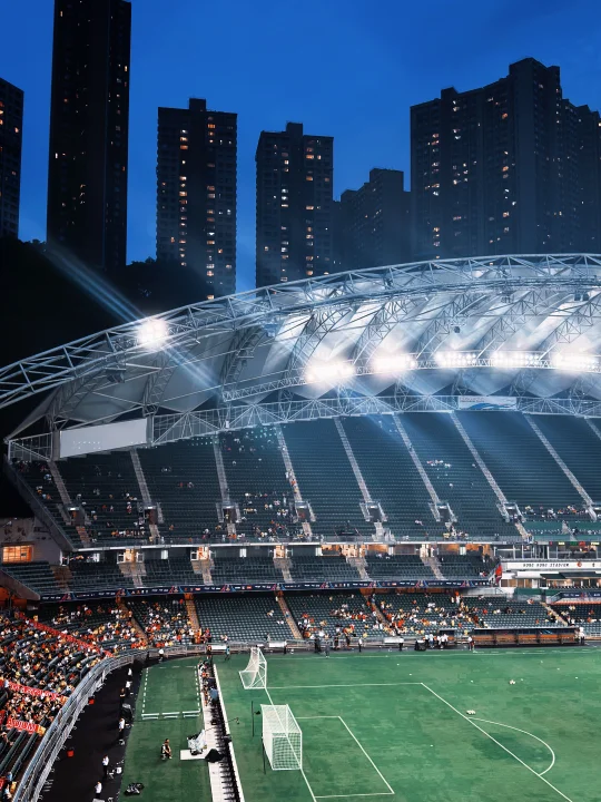 赛前的香港大球场，C罗加油