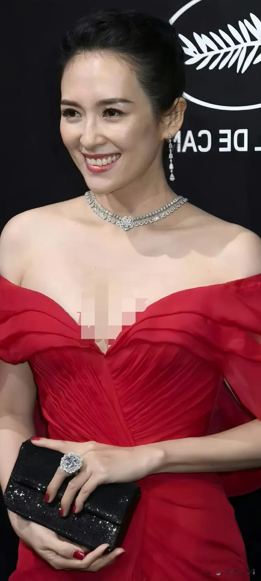 章子怡高清脸图，优雅红毯之夜，闪耀珠宝与礼服的完美结合！
