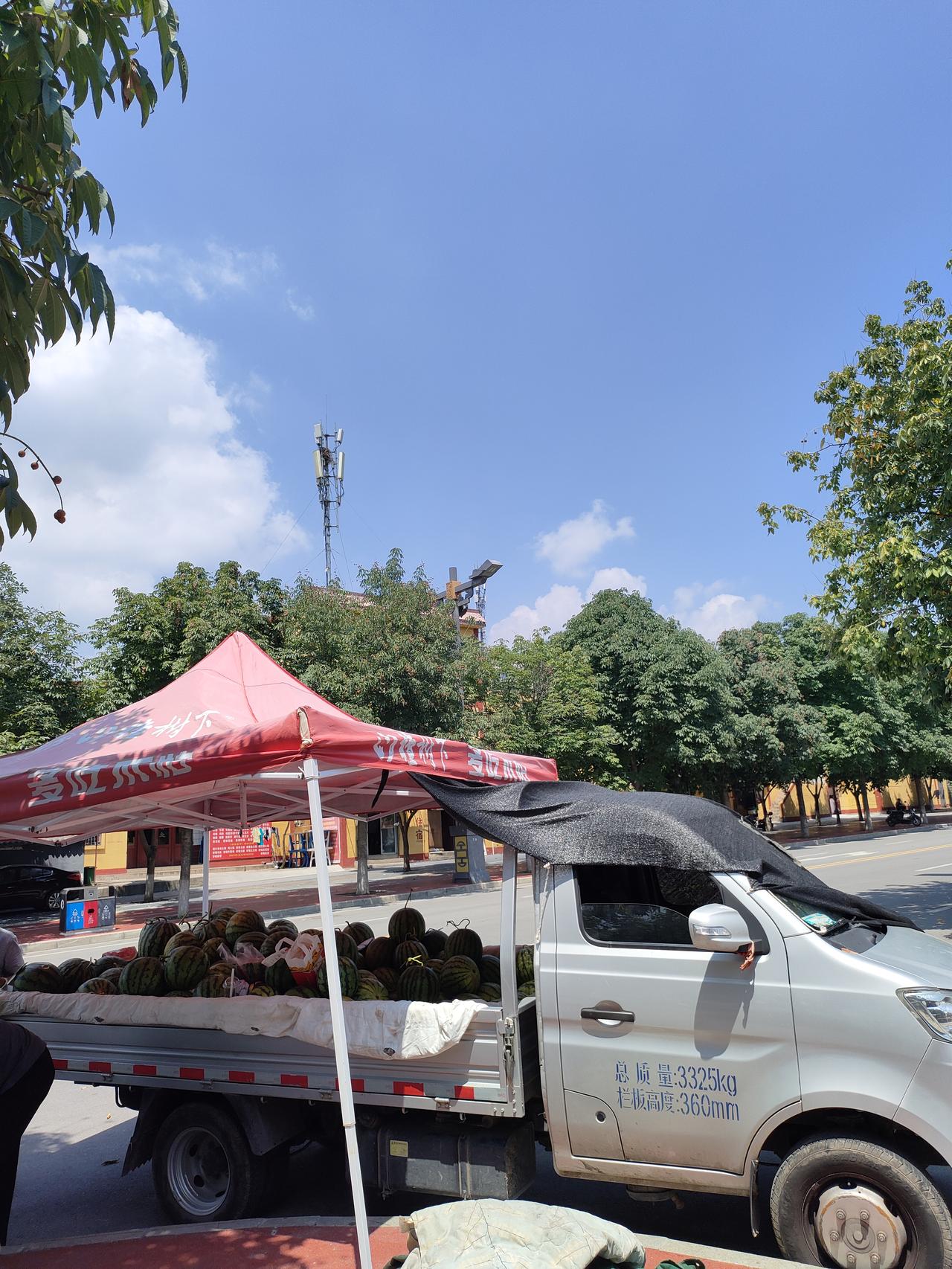 晒图笔记大赛夏日街头，绿树成荫，路边满车西瓜，市井烟火，藏着小城最鲜活的夏天。